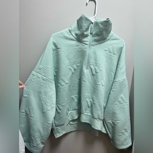 green adidas quarter zip. size L